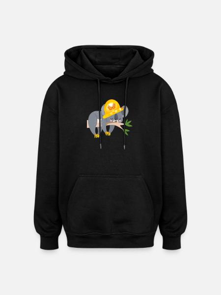 ARTISAN KOALA BEAR - Oversized Unisex Hoodie - black