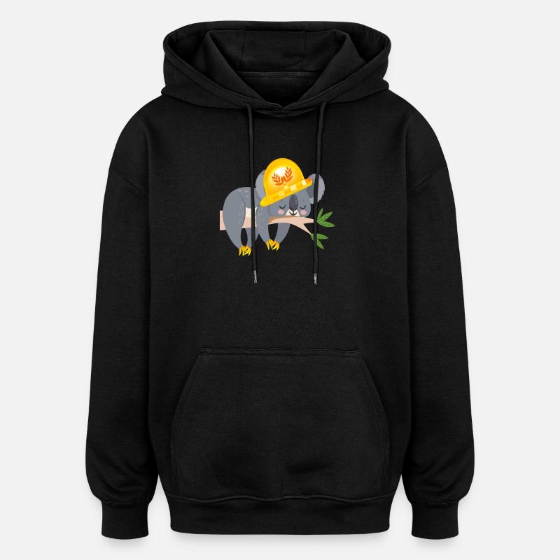 HANDWERKER KOALA BÄR - Oversized Unisex Hoodie - Schwarz