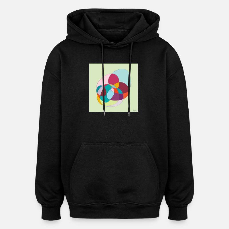 Verschlungene Farbübergänge - Oversized Unisex Hoodie - Schwarz