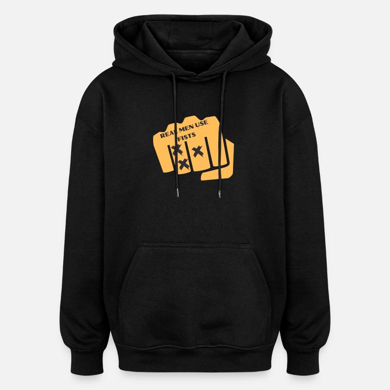 Fäuste Karte Grafik - Oversized Unisex Hoodie - Schwarz