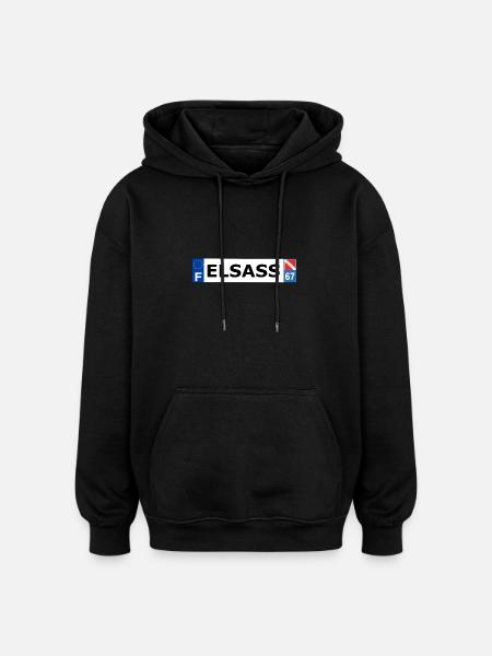 Elsass - Oversized Unisex Hoodie - black