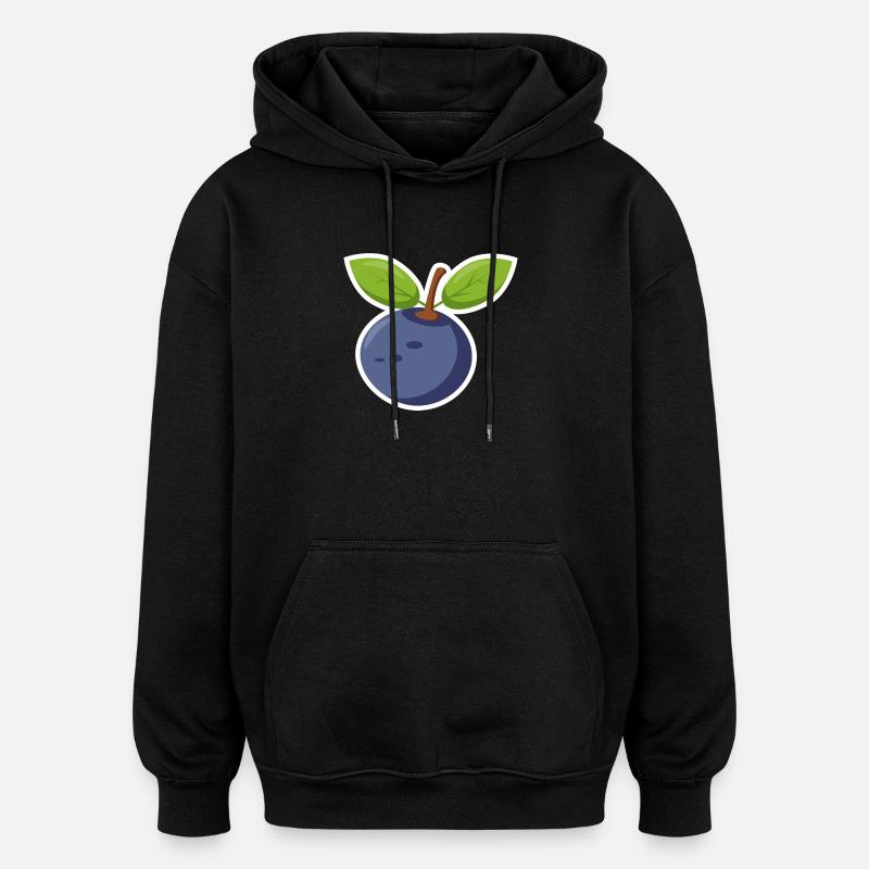Blaubeere Heidelbeere - Oversized Unisex Hoodie - Schwarz