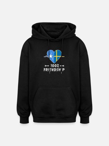 Somalia and Sweden 100% friendship - Oversized Unisex Hoodie - black