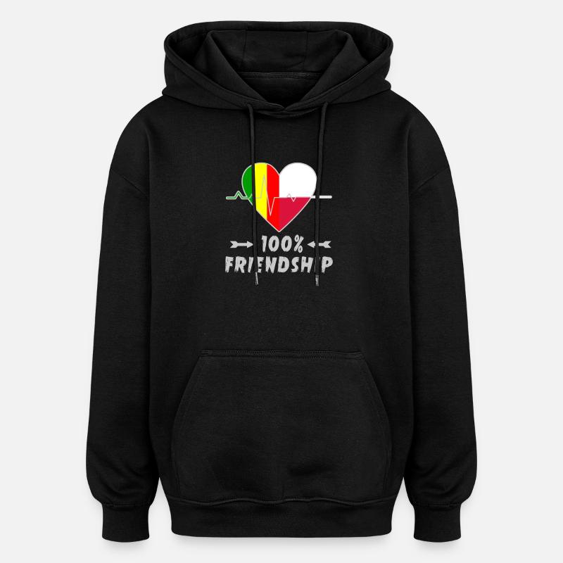Mali und Polen 100% Freundschaft - Oversized Unisex Hoodie - Schwarz