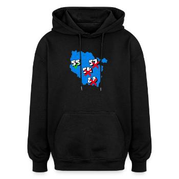 Region Lothringen - Oversized Unisex Hoodie - Schwarz - Vorne - Noah (186cm)