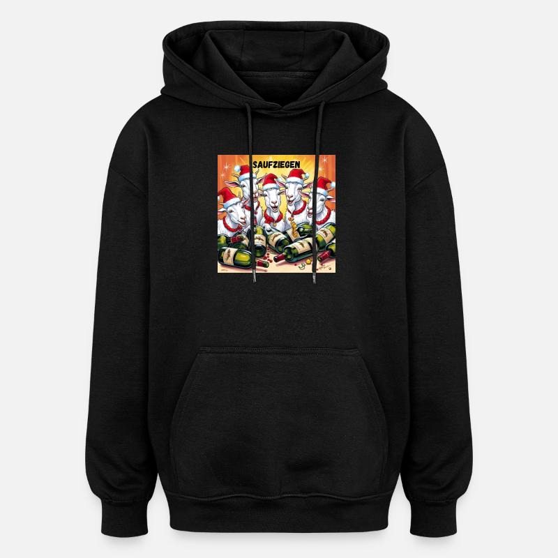 Saufziegen - Oversized Unisex Hoodie - Schwarz
