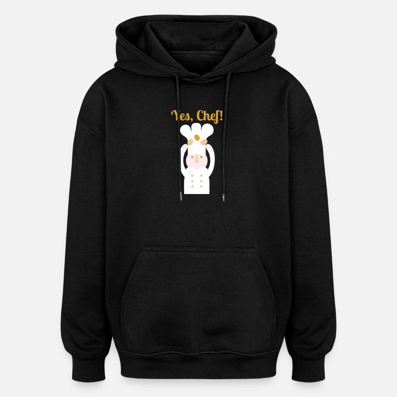 Ja, Chefkoch! l Text - Oversized Unisex Hoodie - Schwarz
