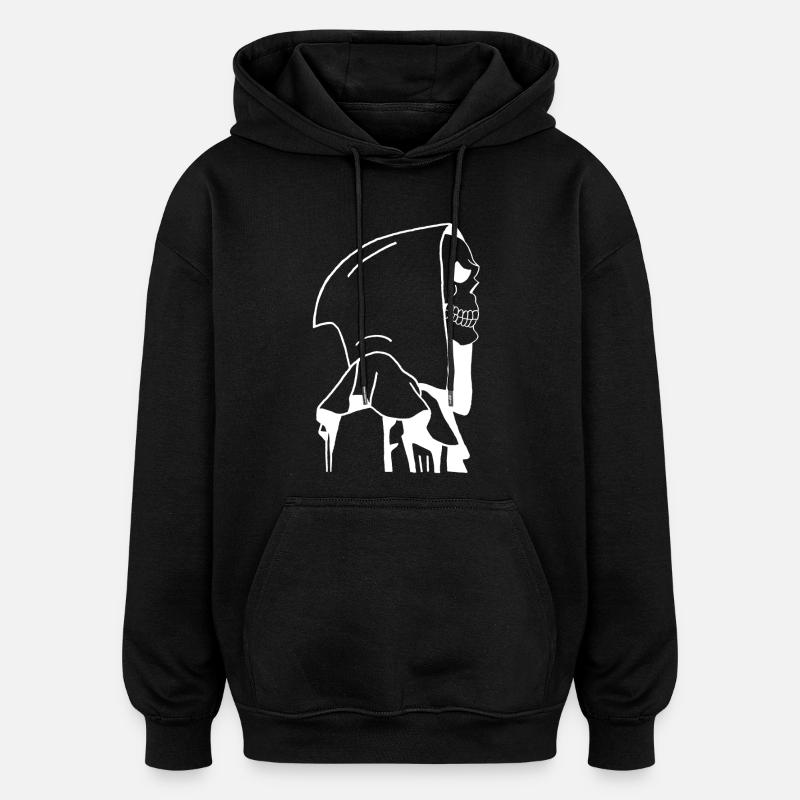 La mort de profil - Sweat à capuche oversize unisexe - noir