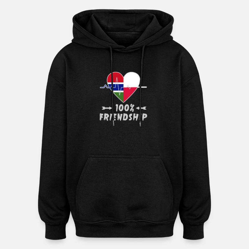 Gambia und Polen 100% Freundschaft - Oversized Unisex Hoodie - Schwarz