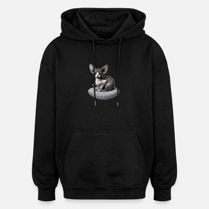 Kleine Sphynxkatze - Oversized Unisex Hoodie - Schwarz
