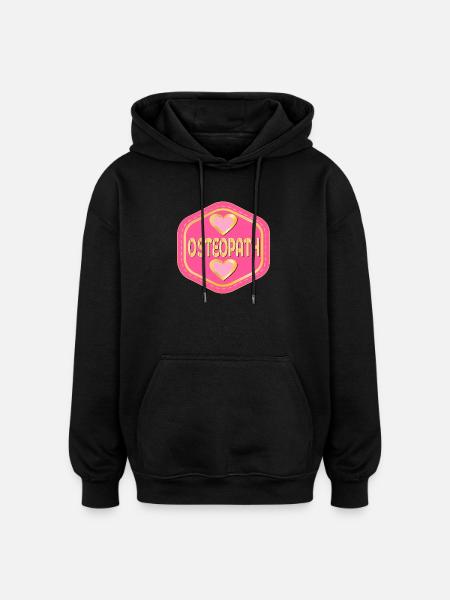 HEART OSTEOPATH - Oversized Unisex Hoodie - black