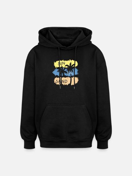 sun salt sand holiday sea bathing - Oversized Unisex Hoodie - black