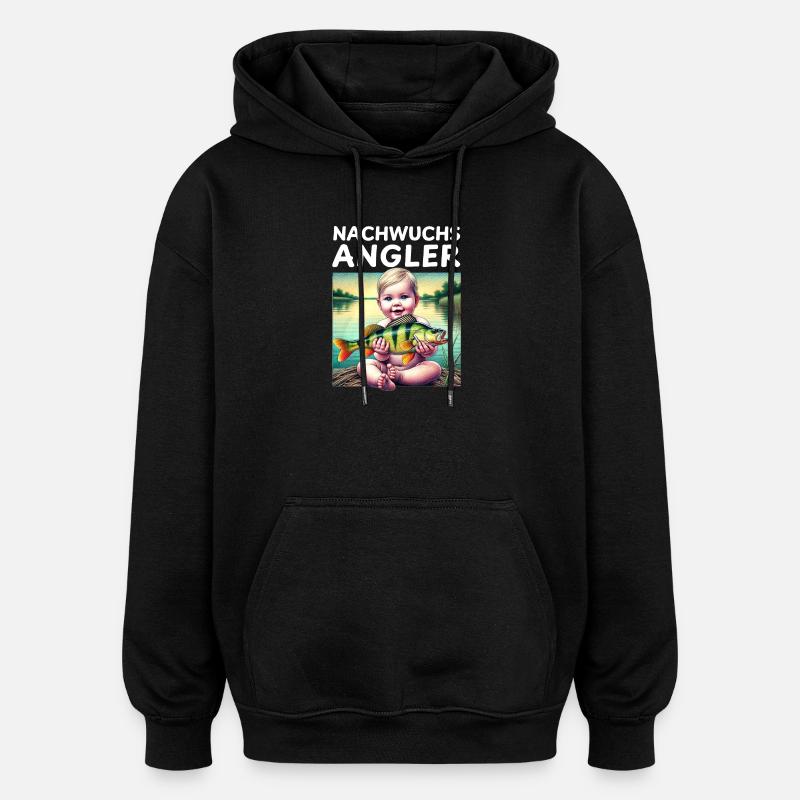 Junior Angler - Baby Gift - Oversized Unisex Hoodie - black