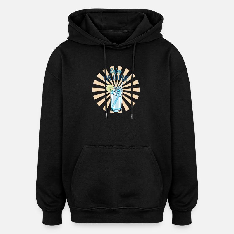 Profitez de Tin Gonic - Sweat à capuche oversize unisexe - noir