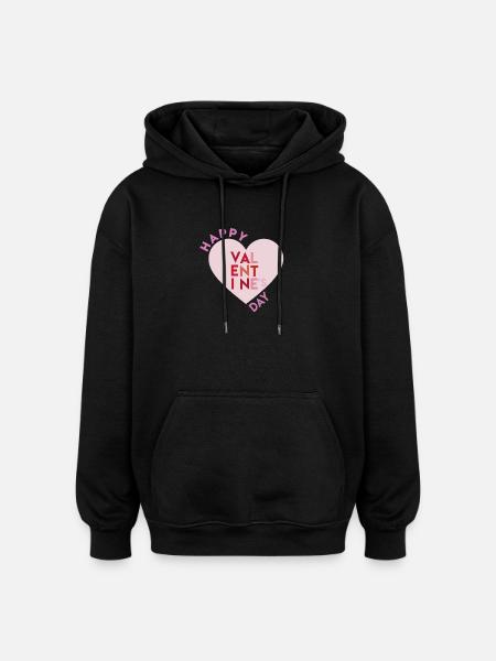 Happy Valentines Day 2 - Oversized Unisex Hoodie - Schwarz