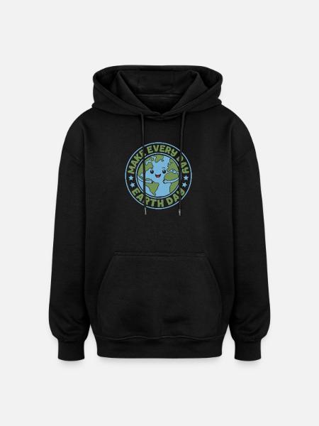 Make Every Day Earth Day - Oversized Unisex Hoodie - black