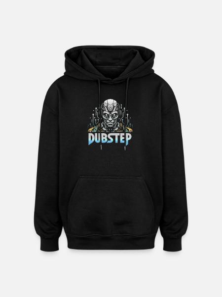 Dubstep Cyborg - Oversized Unisex Hoodie - black
