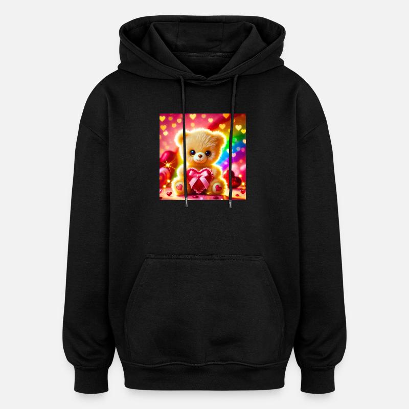 Bonne Saint-Valentin - Sweat à capuche oversize unisexe - noir