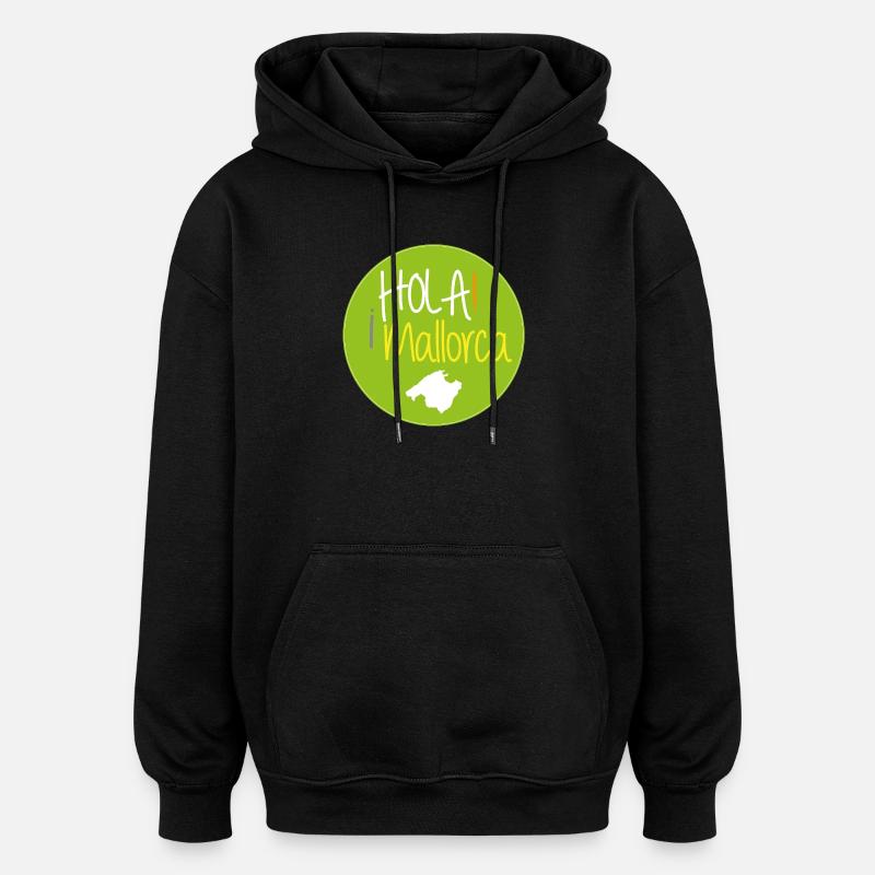 ¡HOLA! Mallorca (beidseitig) - Oversized Unisex Hoodie - Schwarz