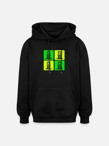 Retro Gaming Machines 80s - Oversized Unisex Hoodie - black