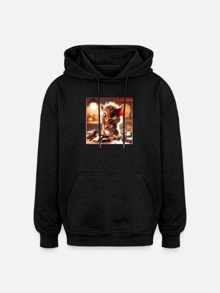 Little Chocolate Mouse - Oversized Unisex Hoodie - black