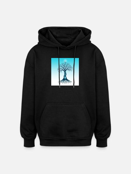 Spiritual Tree - Sweat à capuche oversize unisexe - noir