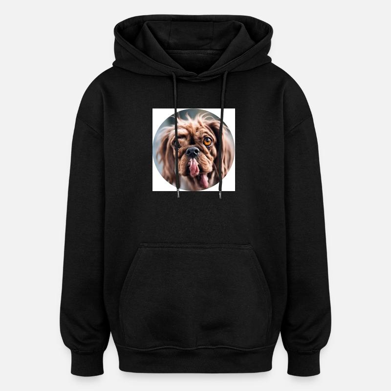 Hässlicher Hund Rundausschnitt - Oversized Unisex Hoodie - Schwarz