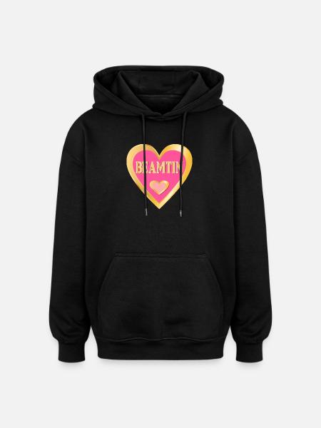 HERZ BEAMTIN - Oversized Unisex Hoodie - Schwarz