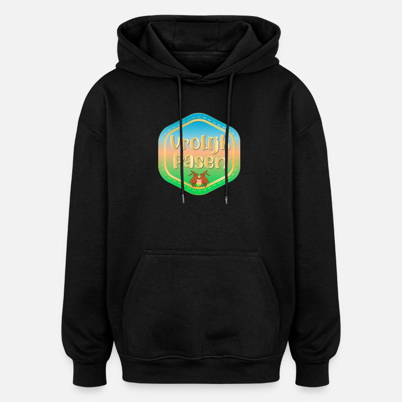 Frohe Ostern Osterhasen - Oversized Unisex Hoodie - Schwarz