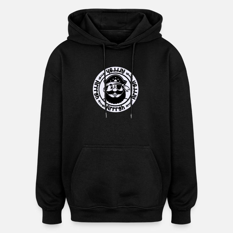 Lustiger Pirat mit Augenklappe - Oversized Unisex Hoodie - Schwarz