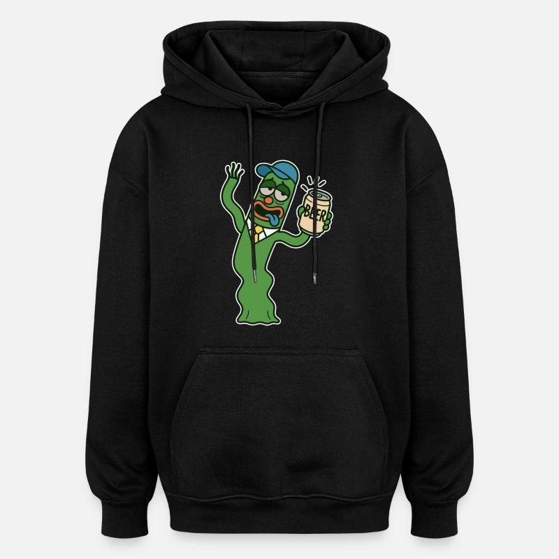 Wobbly-wobbly beer can comrade - Oversized Unisex Hoodie - black