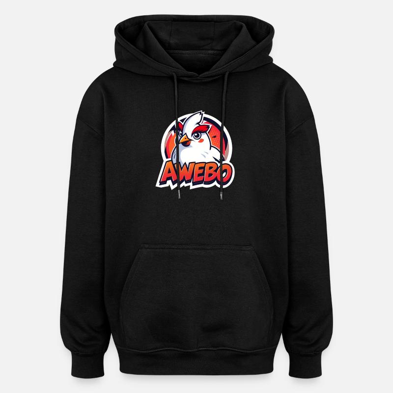 Awebo - Sweat à capuche oversize unisexe - noir