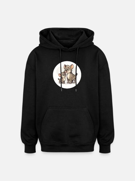 Hyena Family - Oversized Unisex Hoodie - black