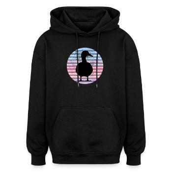 Vintage Duck - Oversized Unisex Hoodie - Schwarz - Vorne - Noah (186cm)