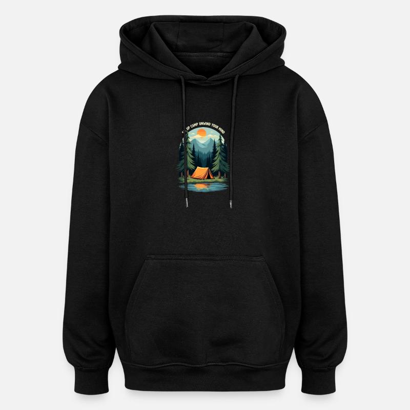 Camping Love - détendez votre - Sweat à capuche oversize unisexe - noir