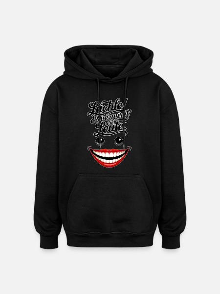 Always smiling - Oversized Unisex Hoodie - black