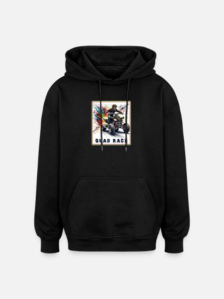 Quad Race – Speed Explosion - Oversized Unisex Hoodie - Schwarz