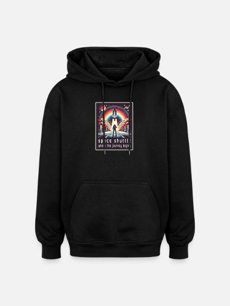 Space Shuttle - The Journey Begins - Oversized Unisex Hoodie - black