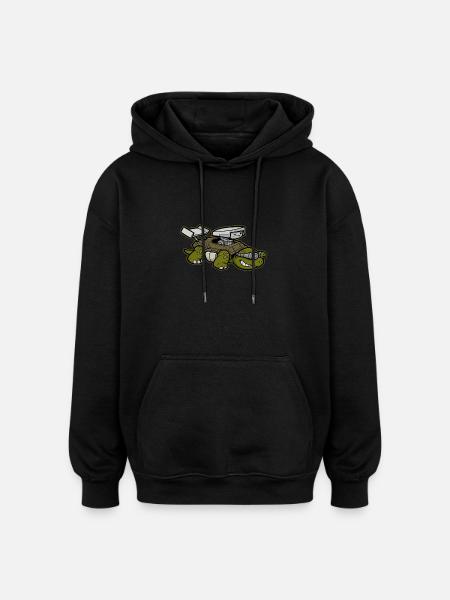 Turbo Turtle High-Tech - Oversized Unisex Hoodie - black