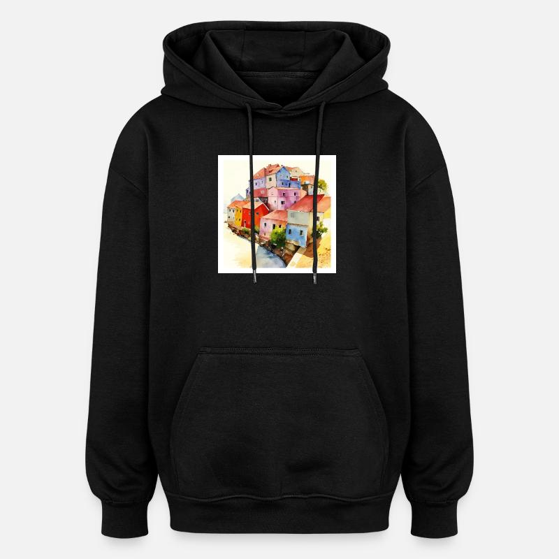 Optical Illusion - Abstract Art - Oversized Unisex Hoodie - black