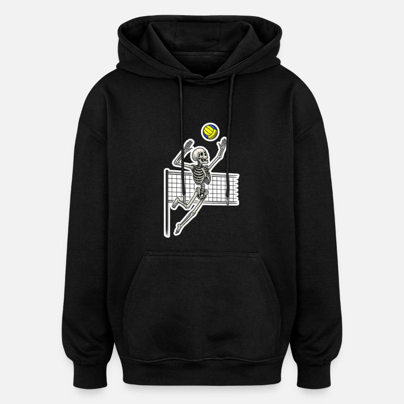 Squelette de volley-ball Spike - Sweat à capuche oversize unisexe - noir