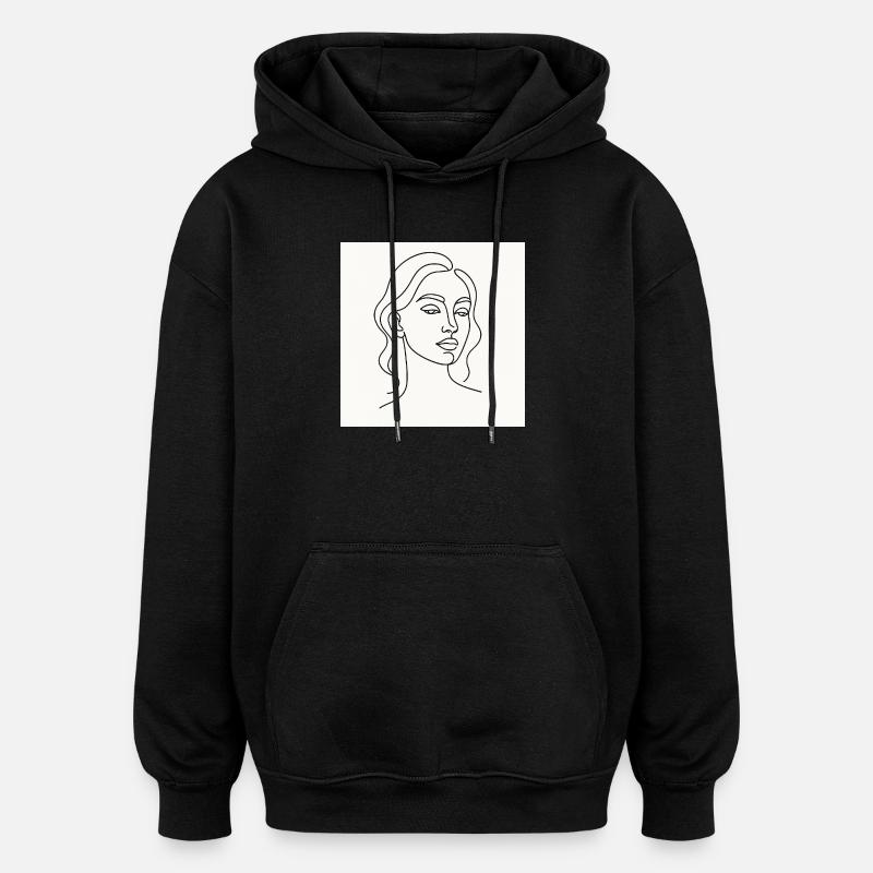 Die gezeichnete Lady - Oversized Unisex Hoodie - Schwarz