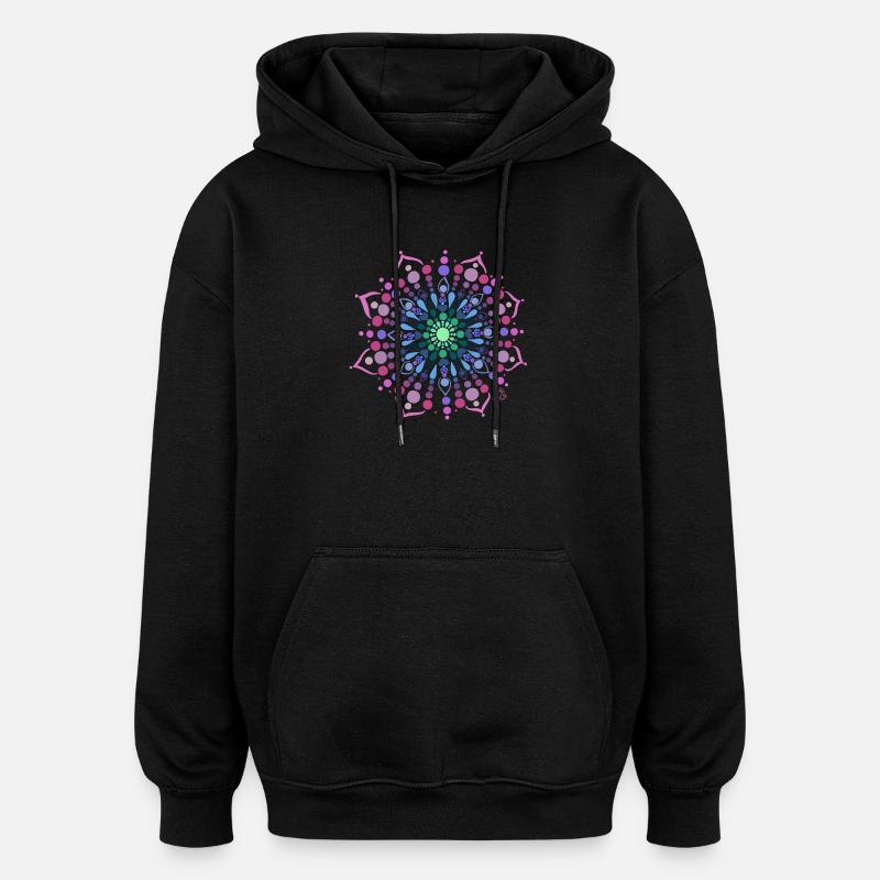 Mandala Liebe - Oversized Unisex Hoodie - Schwarz
