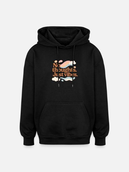 Whimsical Cloud and Rainbow Motivational Design - Oversized Unisex Hoodie - black