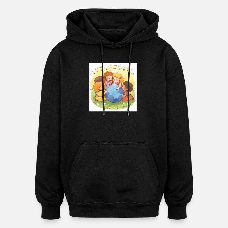 Peace begins with each of us - Oversized Unisex Hoodie - black