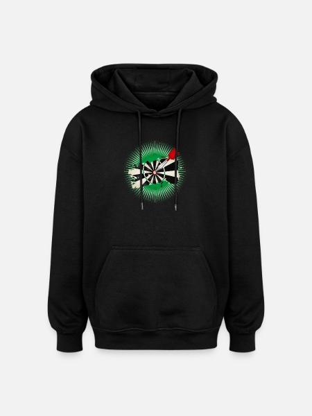 Graffiti style dartboard with hit - Oversized Unisex Hoodie - black