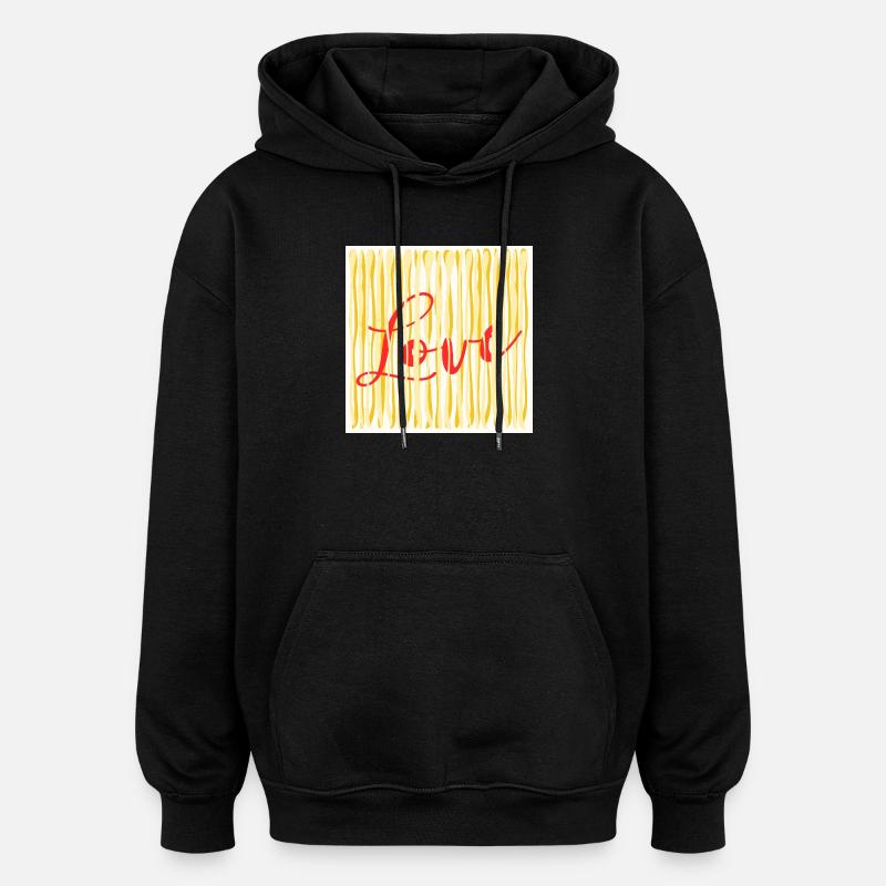 LOVE PASTA SPAGHETTI COOKING - Oversized Unisex Hoodie - black