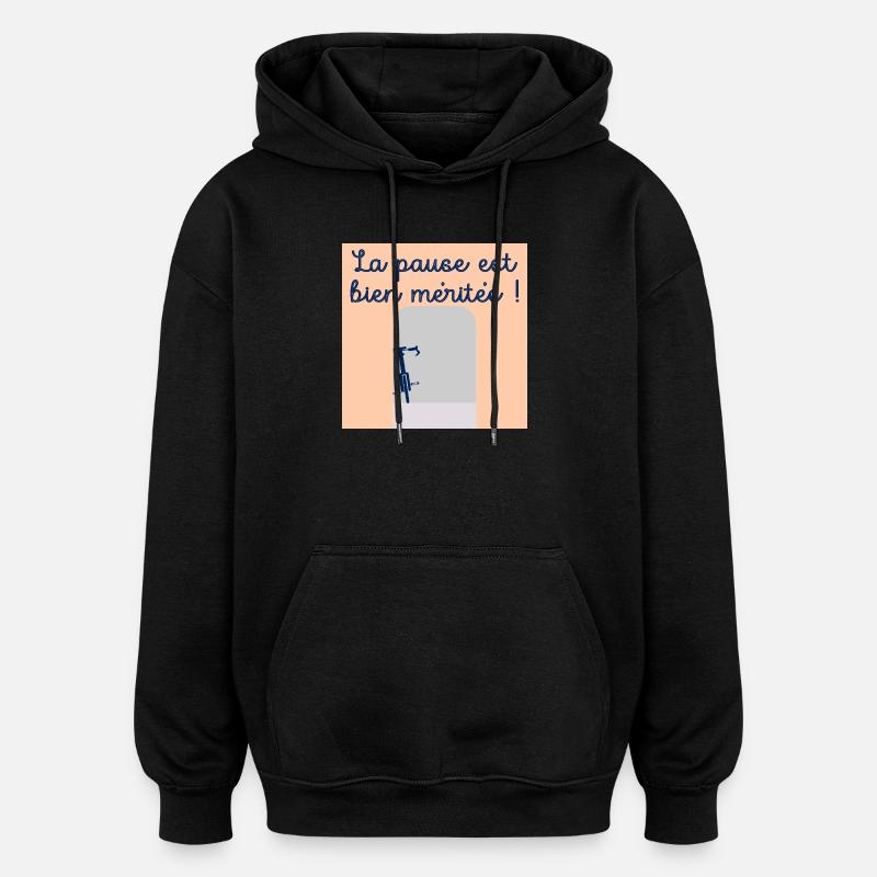 Vélo Cyclisme Pause - Sweat à capuche oversize unisexe - noir