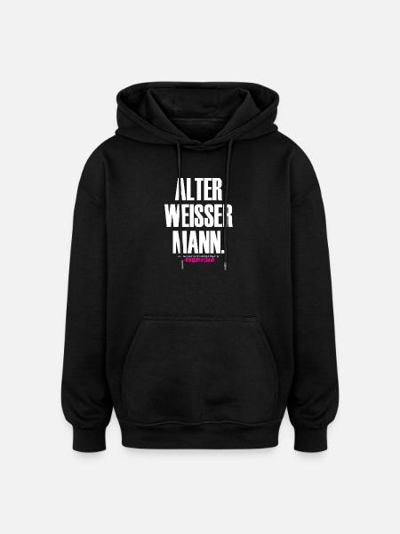 OLD WHITE MAN Design - Oversized Unisex Hoodie - black