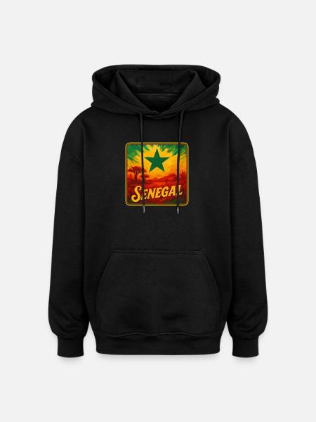 Senegalese Legend Design - Oversized Unisex Hoodie - black